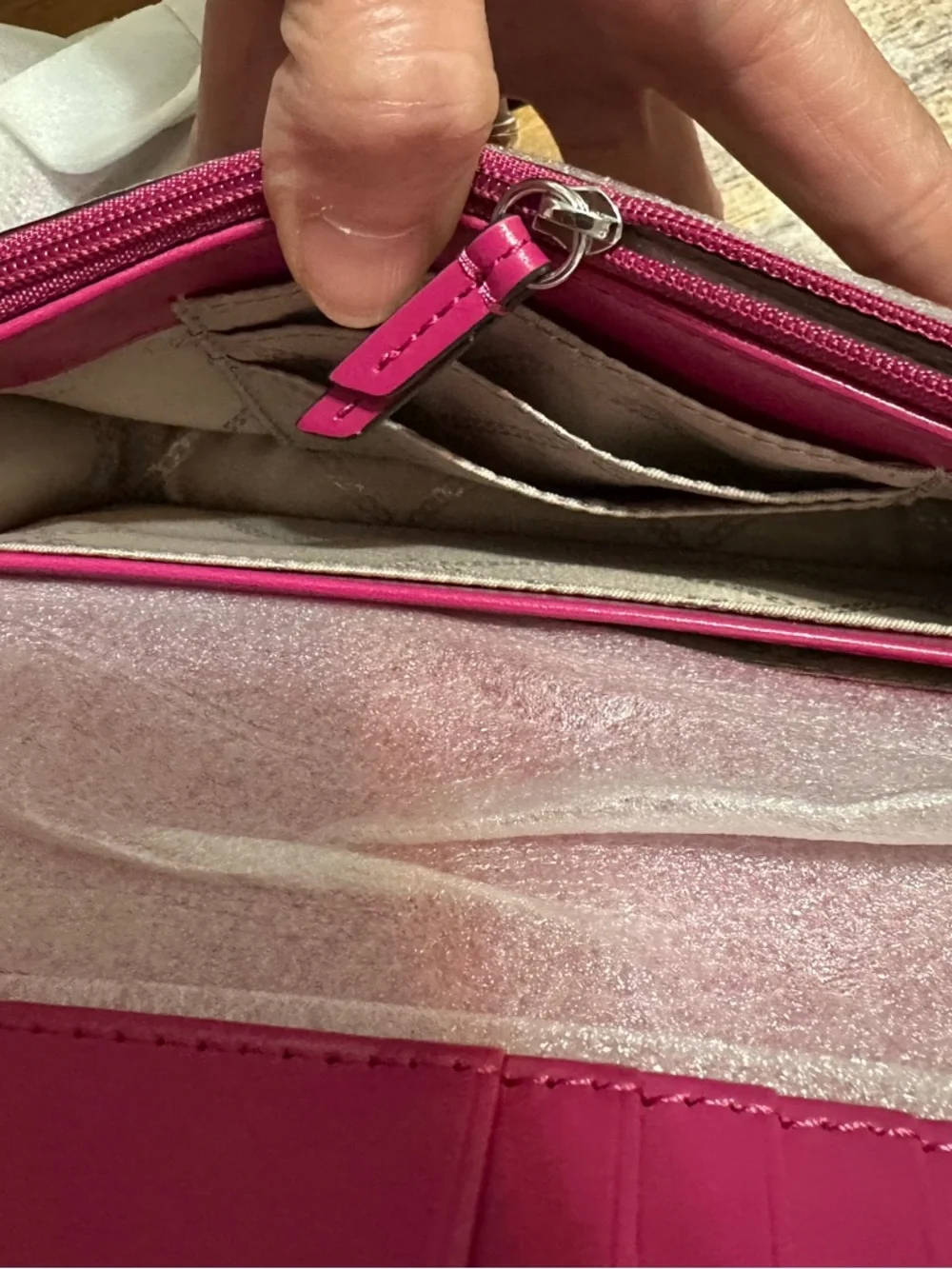 NWT MICHAEL KORS Pink Leather Snakeskin-Print Crossbody Bag